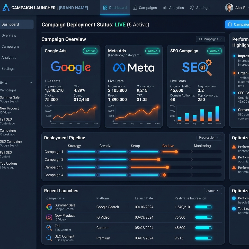 Multi-Channel Campaign Launch Dashboard